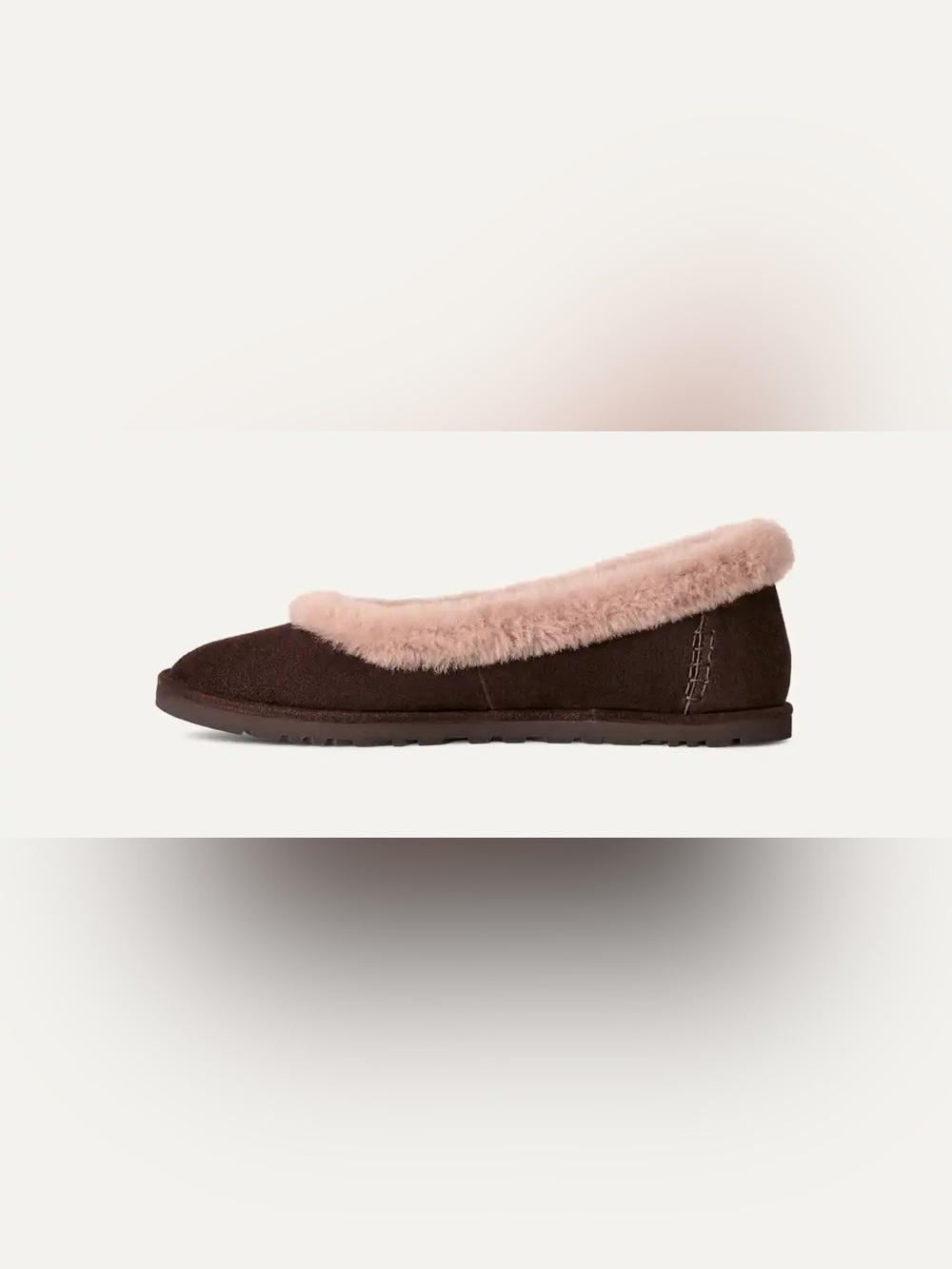 Ugg zora dusted cocoa flats fur lined shoes new msrp $145 sz 7.5m - Picture 2 of 9